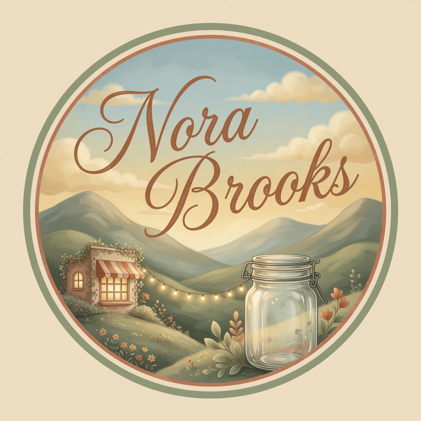 Nora Brooks Cornsilk Hollow illustrated logo